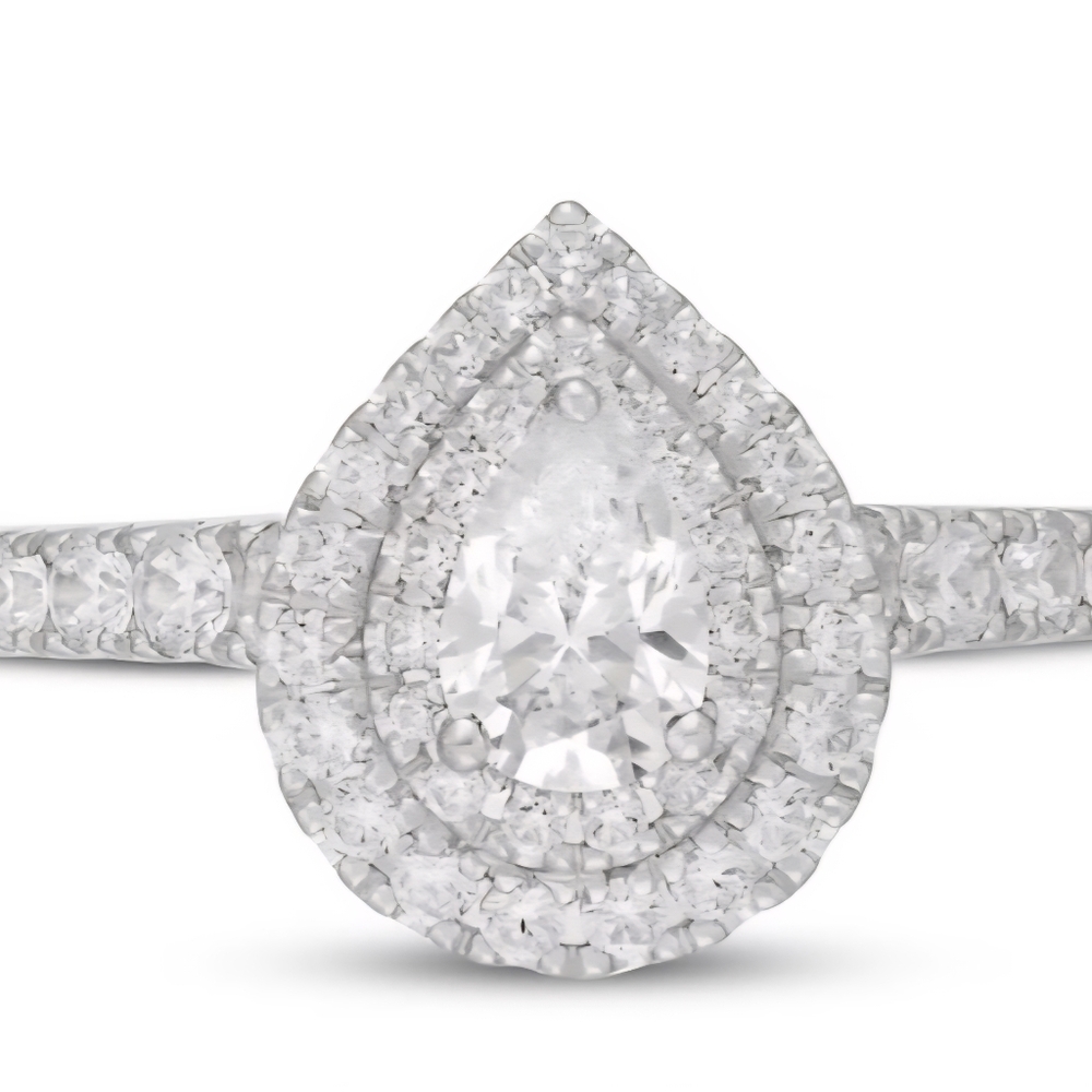Neil Lane Size 7 White Gold Engagement Ring Pear Shape - Picture 9 of 15